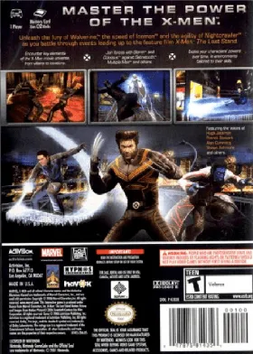 X-Men - The Official Game box cover back